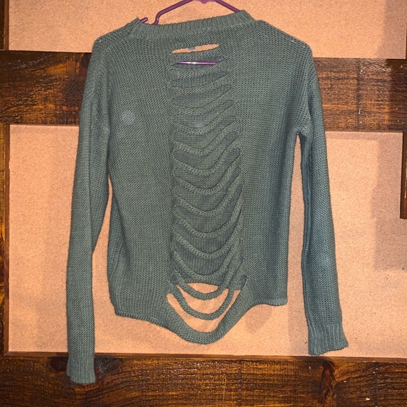 DONT ASK WHY SWEATER OPEN BACK - Picture 2 of 2